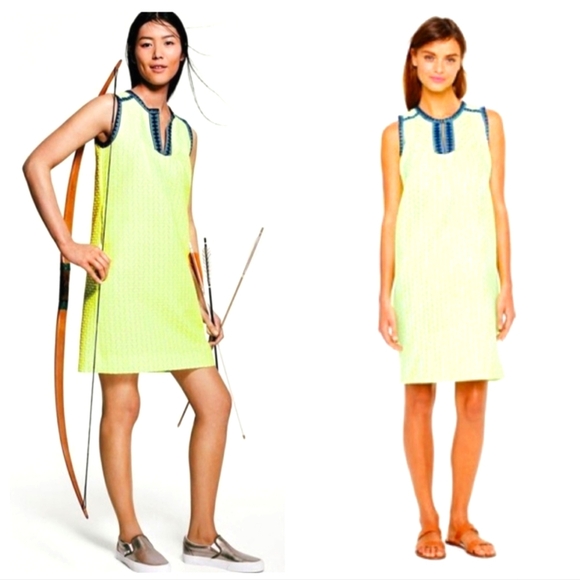 J Crew Neon Arrow Print Shift Dress - Picture 1 of 13